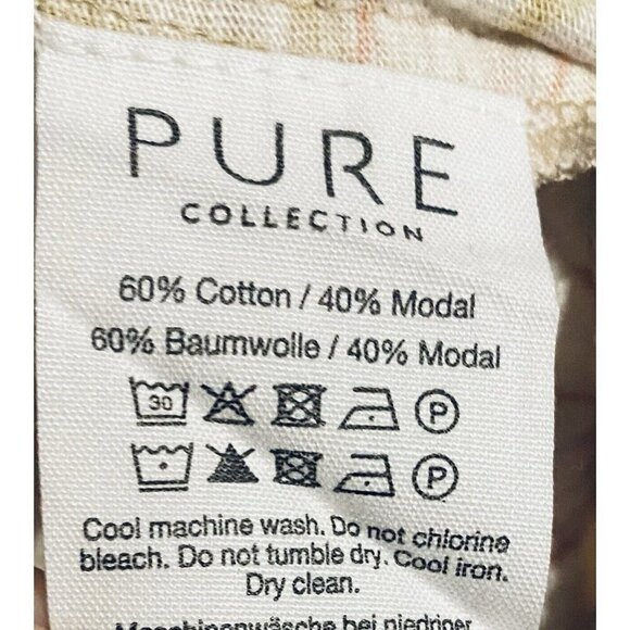 Pure Collection Top Womens 14 Yellow Tropical Floral Lace Trim Slub Knit Boho - Picture 5 of 7